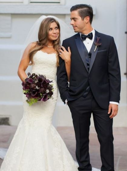 Tim Belusko and Danielle Fishel on their wedding day